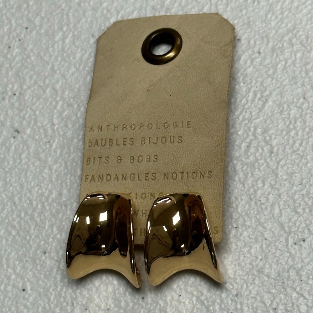 Curved Metal Earrings - Picture 2 of 3